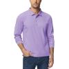 imageTACVASEN Mens Polo Shirts Long Sleeve Quick Dry Shirt Performance Tactical Shirts Golf Shirt Casual Outdoor Work ShirtAlight Purple