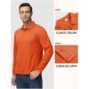 imageTACVASEN Mens Polo Shirts Long Sleeve Quick Dry Shirt Performance Tactical Shirts Golf Shirt Casual Outdoor Work ShirtAorange
