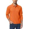 imageTACVASEN Mens Polo Shirts Long Sleeve Quick Dry Shirt Performance Tactical Shirts Golf Shirt Casual Outdoor Work ShirtAorange