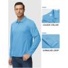 imageTACVASEN Mens Polo Shirts Long Sleeve Quick Dry Shirt Performance Tactical Shirts Golf Shirt Casual Outdoor Work ShirtAsky Blue