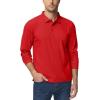 imageTACVASEN Mens Polo Shirts Long Sleeve Quick Dry Shirt Performance Tactical Shirts Golf Shirt Casual Outdoor Work ShirtAtomato Red