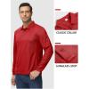 imageTACVASEN Mens Polo Shirts Long Sleeve Quick Dry Shirt Performance Tactical Shirts Golf Shirt Casual Outdoor Work ShirtAtomato Red