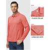 imageTACVASEN Mens Polo Shirts Long Sleeve Quick Dry Shirt Performance Tactical Shirts Golf Shirt Casual Outdoor Work ShirtAwatermelon Red