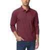imageTACVASEN Mens Polo Shirts Long Sleeve Quick Dry Shirt Performance Tactical Shirts Golf Shirt Casual Outdoor Work ShirtAwine Red
