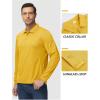 imageTACVASEN Mens Polo Shirts Long Sleeve Quick Dry Shirt Performance Tactical Shirts Golf Shirt Casual Outdoor Work ShirtAyellow
