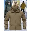 imageTACVASEN Mens Special Ops Military Tactical Rain Jackets Winter Warm Fleece Softshell Hooded Raincoat SnowboardKhaki