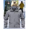 imageTACVASEN Mens Special Ops Military Tactical Rain Jackets Winter Warm Fleece Softshell Hooded Raincoat SnowboardLight Grey