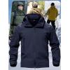 imageTACVASEN Mens Special Ops Military Tactical Rain Jackets Winter Warm Fleece Softshell Hooded Raincoat SnowboardNavy