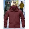 imageTACVASEN Mens Special Ops Military Tactical Rain Jackets Winter Warm Fleece Softshell Hooded Raincoat SnowboardWine Red