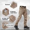 imageTACVASEN Mens Tactical Pants 9 Pockets Cargo Hiking Pants Lightweight Work Pants for Men Construction Water ResistantKhaki