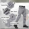 imageTACVASEN Mens Tactical Pants 9 Pockets Cargo Hiking Pants Lightweight Work Pants for Men Construction Water ResistantLight Grey