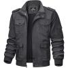 imageTACVASEN Mens Jackets Military Jackets Cargo Jackets Working Jackets with Multi PocketsDark Gray
