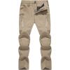 imageTACVASEN Mens Lightweight Hiking Tactical Pants Waterproof Quick Dry Cargo Work Rain Outdoor Pants 8 PocketsKhaki