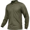 imageTACVASEN Mens Polo Shirts Long Sleeve Quick Dry Shirt Performance Tactical Shirts Golf Shirt Casual Outdoor Work ShirtAarmy Green