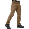 imageTACVASEN Mens Tactical Pants 9 Pockets Cargo Hiking Pants Lightweight Work Pants for Men Construction Water ResistantBrown