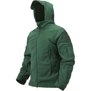 imageTACVASEN Mens Fleece Jacket Full Zip Tactical Hoodies Winter Coats Windproof Hoodies Warm HuntingDark Green
