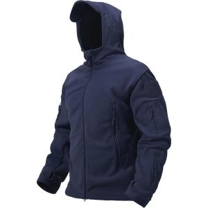 imageTACVASEN Mens Fleece Jacket Full Zip Tactical Hoodies Winter Coats Windproof Hoodies Warm HuntingNavy