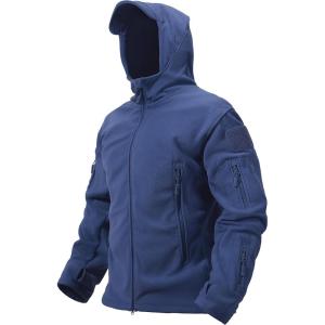 imageTACVASEN Mens Fleece Jacket Full Zip Tactical Hoodies Winter Coats Windproof Hoodies Warm HuntingRoyal Blue