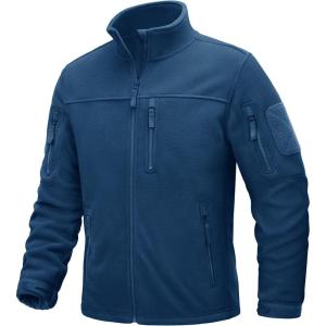 imageTACVASEN Mens Fleece Jacket Full Zip Winter Jacket Lightweight Tactical Jackets Outdoor Hiking Coats with PocketsBlue Green