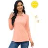 imageTACVASEN Polo Shirts for Women Casual TShirts Long Sleeve Golf TopsBapricot