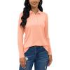 imageTACVASEN Polo Shirts for Women Casual TShirts Long Sleeve Golf TopsBapricot