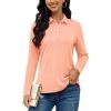 imageTACVASEN Polo Shirts for Women Casual TShirts Long Sleeve Golf TopsBapricot