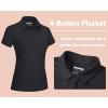imageTACVASEN Womens Golf Polo Shirts Short Sleeve UPF 50 Sun Protection Golf Shirts for Women Quick Dry Collared PolosBlack