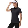 imageTACVASEN Womens Golf Polo Shirts Short Sleeve UPF 50 Sun Protection Golf Shirts for Women Quick Dry Collared PolosBlack