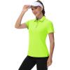 imageTACVASEN Womens Golf Polo Shirts Short Sleeve UPF 50 Sun Protection Golf Shirts for Women Quick Dry Collared PolosBright Green