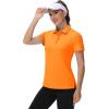 imageTACVASEN Womens Golf Polo Shirts Short Sleeve UPF 50 Sun Protection Golf Shirts for Women Quick Dry Collared PolosBright Orange