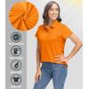 imageTACVASEN Womens Golf Polo Shirts Short Sleeve UPF 50 Sun Protection Golf Shirts for Women Quick Dry Collared PolosBright Orange
