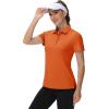 imageTACVASEN Womens Golf Polo Shirts Short Sleeve UPF 50 Sun Protection Golf Shirts for Women Quick Dry Collared PolosDark Orange