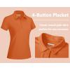imageTACVASEN Womens Golf Polo Shirts Short Sleeve UPF 50 Sun Protection Golf Shirts for Women Quick Dry Collared PolosDark Orange