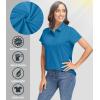 imageTACVASEN Womens Golf Polo Shirts Short Sleeve UPF 50 Sun Protection Golf Shirts for Women Quick Dry Collared PolosGreen Blue