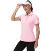 imageTACVASEN Womens Golf Polo Shirts Short Sleeve UPF 50 Sun Protection Golf Shirts for Women Quick Dry Collared PolosLight Pink