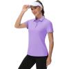 imageTACVASEN Womens Golf Polo Shirts Short Sleeve UPF 50 Sun Protection Golf Shirts for Women Quick Dry Collared PolosLight Purple