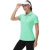 imageTACVASEN Womens Golf Polo Shirts Short Sleeve UPF 50 Sun Protection Golf Shirts for Women Quick Dry Collared PolosMint Green