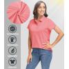imageTACVASEN Womens Golf Polo Shirts Short Sleeve UPF 50 Sun Protection Golf Shirts for Women Quick Dry Collared PolosPink