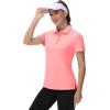 imageTACVASEN Womens Golf Polo Shirts Short Sleeve UPF 50 Sun Protection Golf Shirts for Women Quick Dry Collared PolosPink