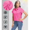 imageTACVASEN Womens Golf Polo Shirts Short Sleeve UPF 50 Sun Protection Golf Shirts for Women Quick Dry Collared PolosRose Red