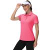 imageTACVASEN Womens Golf Polo Shirts Short Sleeve UPF 50 Sun Protection Golf Shirts for Women Quick Dry Collared PolosRose Red