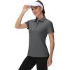 imageTACVASEN Womens Golf Polo Shirts Short Sleeve UPF 50 Sun Protection Golf Shirts for Women Quick Dry Collared PolosSea Grey