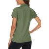 imageTACVASEN Womens Golf Shirt Polo Shirts for Women Collar Shirt Short Sleeve Quick Dry Womens Polo Shirts for Work Tennis GolfAgreen