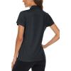 imageTACVASEN Womens Golf Shirt Polo Shirts for Women Collar Shirt Short Sleeve Quick Dry Womens Polo Shirts for Work Tennis GolfBlack