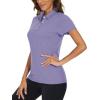 imageTACVASEN Womens Golf Shirt Polo Shirts for Women Collar Shirt Short Sleeve Quick Dry Womens Polo Shirts for Work Tennis GolfLight Purple