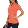 imageTACVASEN Womens Golf Shirt Polo Shirts for Women Collar Shirt Short Sleeve Quick Dry Womens Polo Shirts for Work Tennis GolfOrange