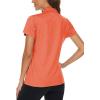 imageTACVASEN Womens Golf Shirt Polo Shirts for Women Collar Shirt Short Sleeve Quick Dry Womens Polo Shirts for Work Tennis GolfOrange