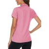 imageTACVASEN Womens Golf Shirt Polo Shirts for Women Collar Shirt Short Sleeve Quick Dry Womens Polo Shirts for Work Tennis GolfPink