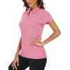 imageTACVASEN Womens Golf Shirt Polo Shirts for Women Collar Shirt Short Sleeve Quick Dry Womens Polo Shirts for Work Tennis GolfPink