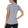 imageTACVASEN Womens Golf Shirt Polo Shirts for Women Collar Shirt Short Sleeve Quick Dry Womens Polo Shirts for Work Tennis GolfSilver